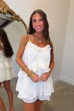 Rodeo Ruffles Shoulder Tie Romper Cream