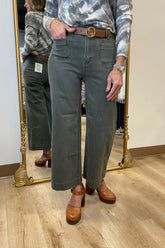 Charlie B Cropped Patch Pocket Jean Spruce