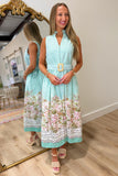 Strolling Sorrento Striped Midi Dress Green
