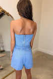Blue Jean Babe Button Up Short Set