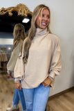 Margot Mock Neck Knit Top Tan