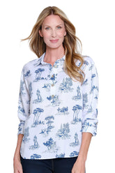 Multiples Roll Tab Hi Lo Blouse
