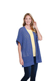 Multiples Open Front Sweater Chambray