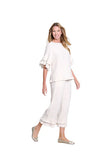 Multiples Drawstring Crop Pant Flax