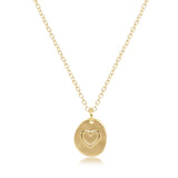 E Newton 16" Necklace Gold Inspire Love Small Gold Disc