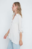 Renuar Split Neck Blouse Oyster