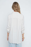Renuar Split Neck Blouse Oyster