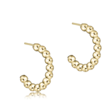 E Newton Beaded Classic 1" Post Hoop 3mm Gold