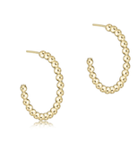 E Newton Beaded Classic 1.25" Post Hoop 4mm Gold