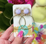 Taylor Shaye Pastel Sunburst Hoops Lavender