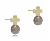 E Newton Signature Cross Gold Stud Labradorite