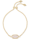 Kendra Scott Elaina Gold Adjustable Chain Bracelet in Iridescent Drusy