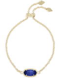 Kendra Scott Elaina Gold Adjustable Chain Bracelet Cobalt Cat’s Eye