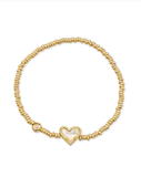 Kendra Scott Ari Heart Gold Chain Bracelet Iridescent Drusy