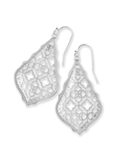 Kendra Scott Addie Silver Drop Earrings Silver Filigree Mix