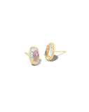 Kendra Scott Grayson Gold Stud Earrings Dichroic Glass