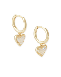 Kendra Scott Ari Heart Huggie Earrings Gold Iridescent Drusy