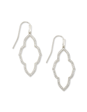 Kendra Scott Abbie Silver Small Open Frame Earrings Rhodium Metal