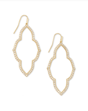 Kendra Scott Abbie Gold Open Frame Earrings White Crystal