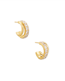 Kendra Scott Livy Gold Huggies White Crystal.