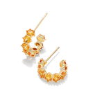 Kendra Scott Cailin Gold Crystal Huggie Earrings Golden Yellow Crystal
