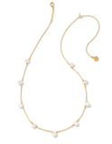 Kendra Scott Leighton Gold Pearl Strand Necklace White Pearl