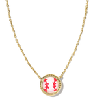 Kendra Scott Baseball Gold Short Pendant Necklace Ivory Mother-of-Pearl