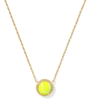 Kendra Scott Tennis Gold Short Pendant Necklace Chartreuse Magnesite