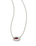Kendra Scott Grayson Silver Pendant Necklace Dichroic Glass