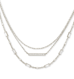 Kendra Scott Addison Triple Strand Necklace Silver