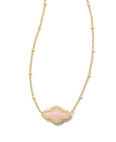Kendra Scott Abbie Gold Pendant Necklace Rose Quartz