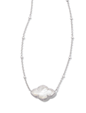Kendra Scott Abbie Silver Pendant Necklace Ivory Mother-of-Pearl