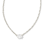 Kendra Scott Cailin Silver Pendant Necklace White Crystal