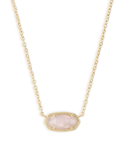 Kendra Scott Elisa Pendant Necklace Gold Rose Quartz