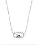 Kendra Scott Elisa Pendant Necklace Rhodium Dichroic Glass