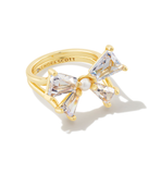 Kendra Scott Blair Gold Bow Cocktail Ring White