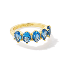 Kendra Scott Cailin Gold Crystal Band Ring Blue Violet Crystal
