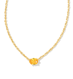 Kendra Scott Cailin Gold Pendant Necklace Golden Yellow Crystal