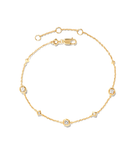 Kendra Scott 18K Gold Davie Trio Delicate Bracelet Vermeil White Sapphire