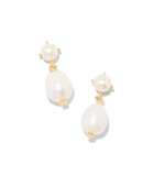 Kendra Scott Eve Gold Drop Earrings White Pearl