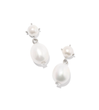 Kendra Scott Eve Silver Drop Earrings White Pearl