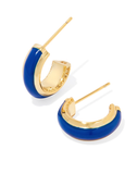 Kendra Scott Ainsley Gold Huggie Earrings Blue Enamel