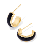 Kendra Scott Ainsley Gold Huggie Earrings Black Enamel