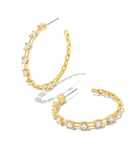 Kendra Scott Lexi Gold Hoop Earrings White Crystal