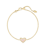 Kendra Scott Ari Heart Chain Bracelet Gold Iridescent Drusy
