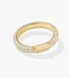 Kendra Scott Emery Gold Band Ring in White Crystal