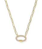 Kendra Scott Emery Gold Link and Chain Necklace in White Crystal