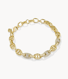 Kendra Scott Bailey Gold Pave Chain Bracelet White Crystal