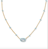 Kendra Scott Mini Elisa Gold Satellite Short Pendant Necklace Periwinkle Illusion