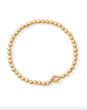Kendra Scott Abbie Gold Beaded Stretch Bracelet in Azalea Illusion